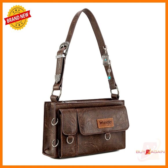 Handbags - Small Shoulder Bag with Detachable Charms, Multiple Pockets, Western Y2K Style
